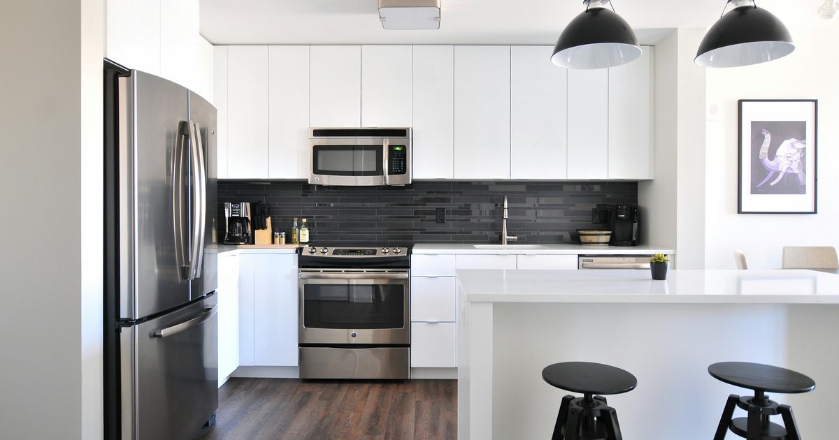 A stainless steel refrigerator and kitchen appliances of the type covered by a Los Angeles home warranty plan