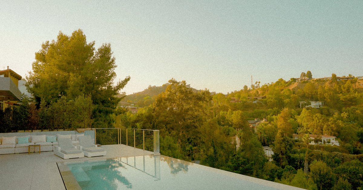 Luxury Los Angeles backyard pool area, representative of the high-value properties where seller carryback financing is commonly negotiated